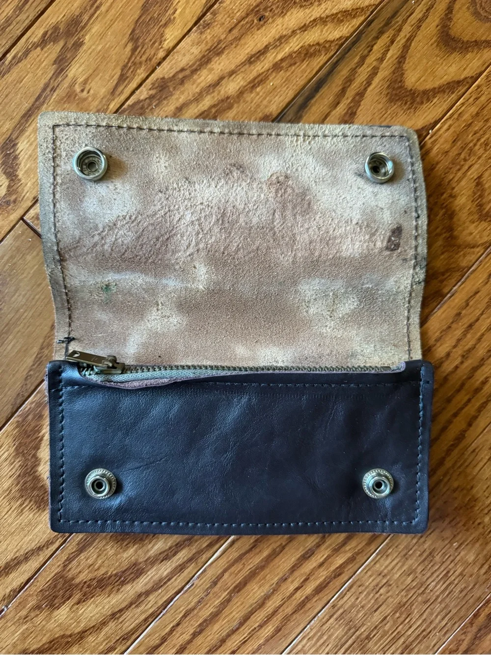 Black Leather Winged Logo Wallet